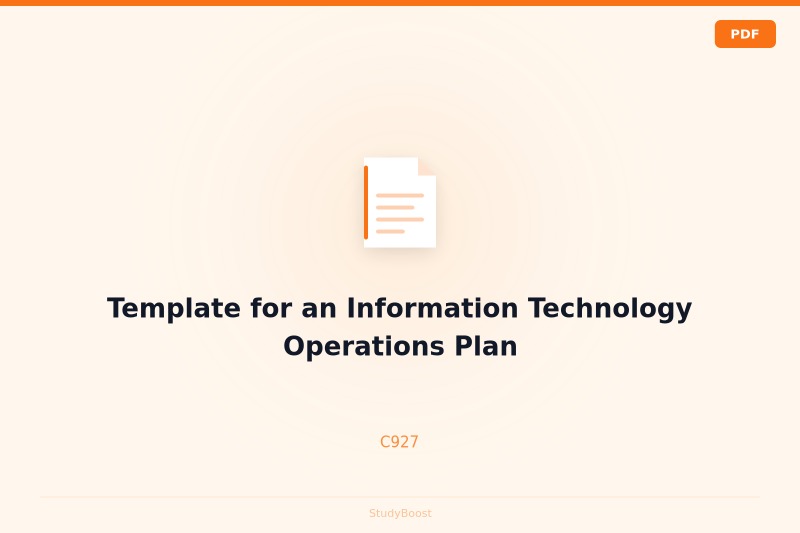 Template for an Information Technology Operations Plan