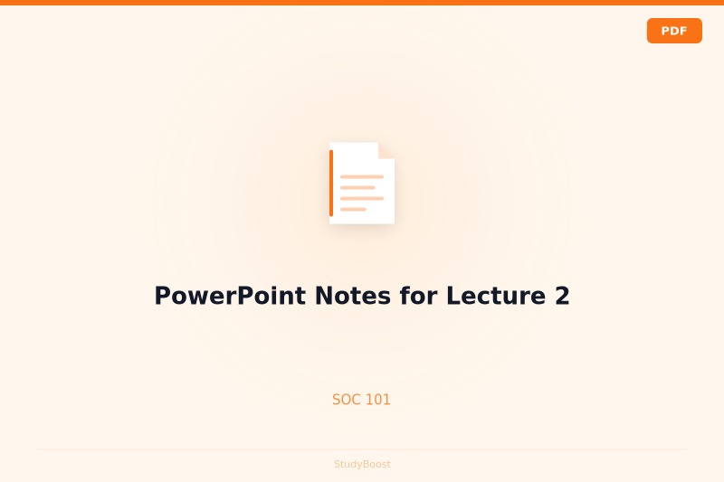 PowerPoint Notes for Lecture 2