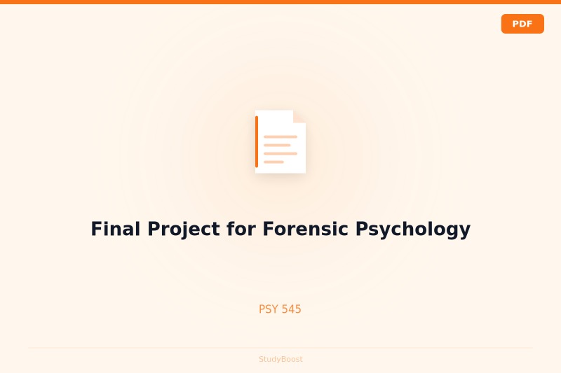 Final Project for Forensic Psychology