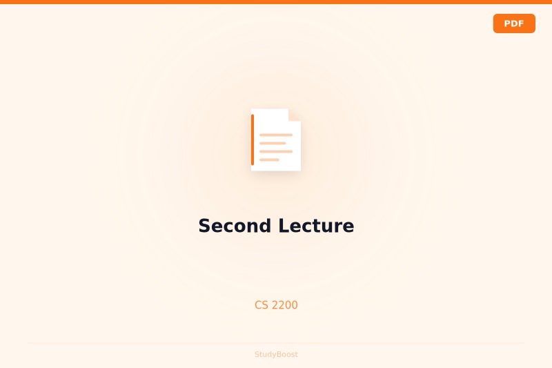 Second Lecture