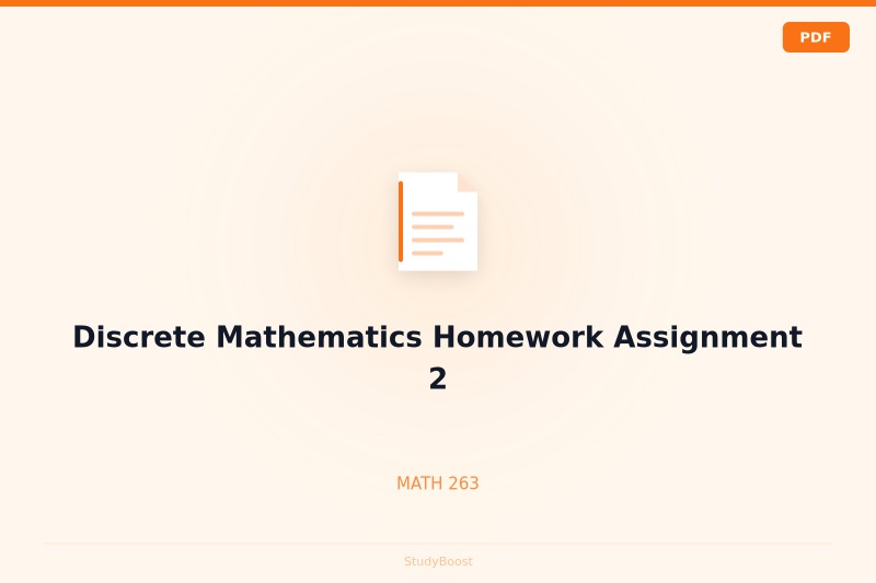 Discrete Mathematics Homework Assignment 2