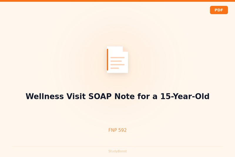 Wellness Visit SOAP Note for a 15-Year-Old