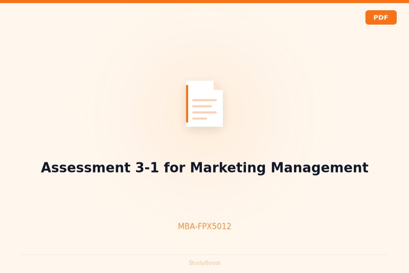 Assessment 3-1 for Marketing Management