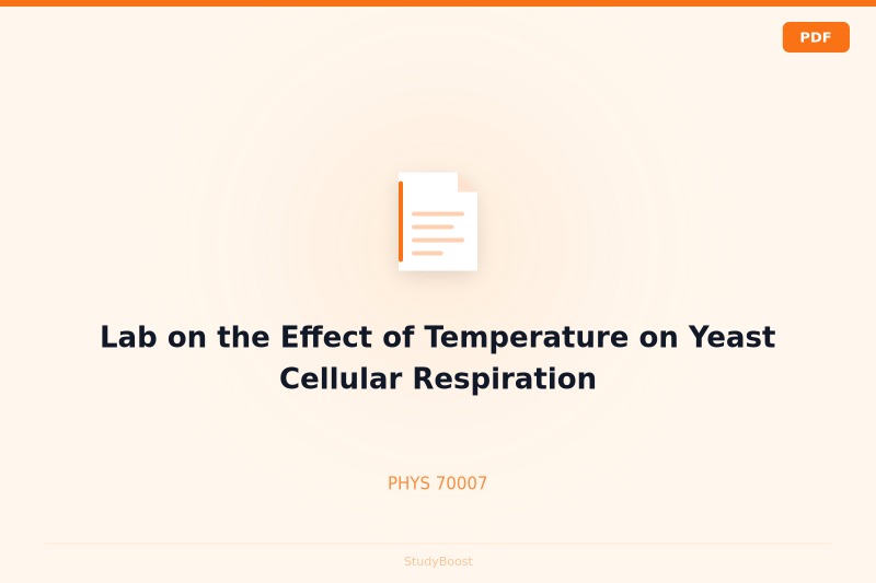 Lab on the Effect of Temperature on Yeast Cellular Respiration