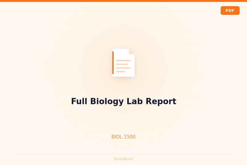 Full Biology Lab Report