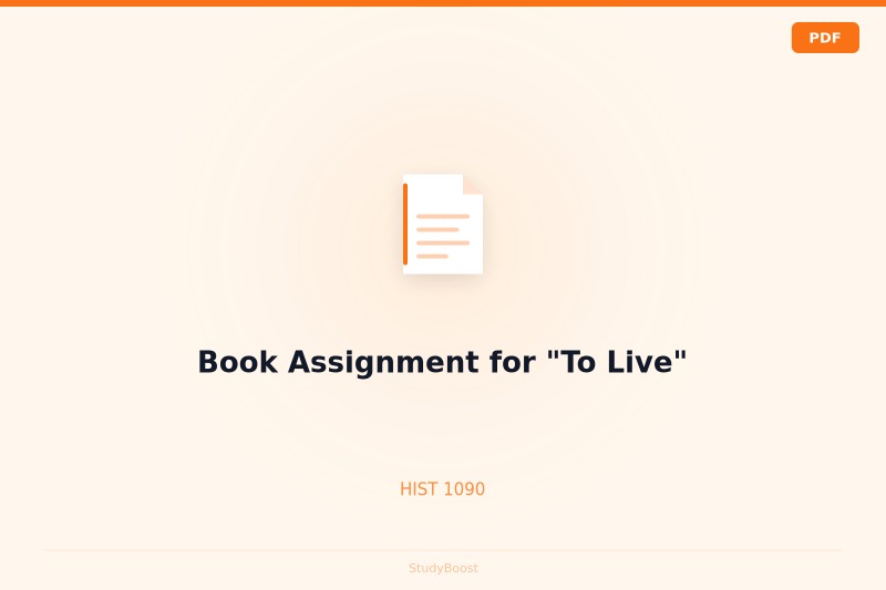 Book Assignment for "To Live"