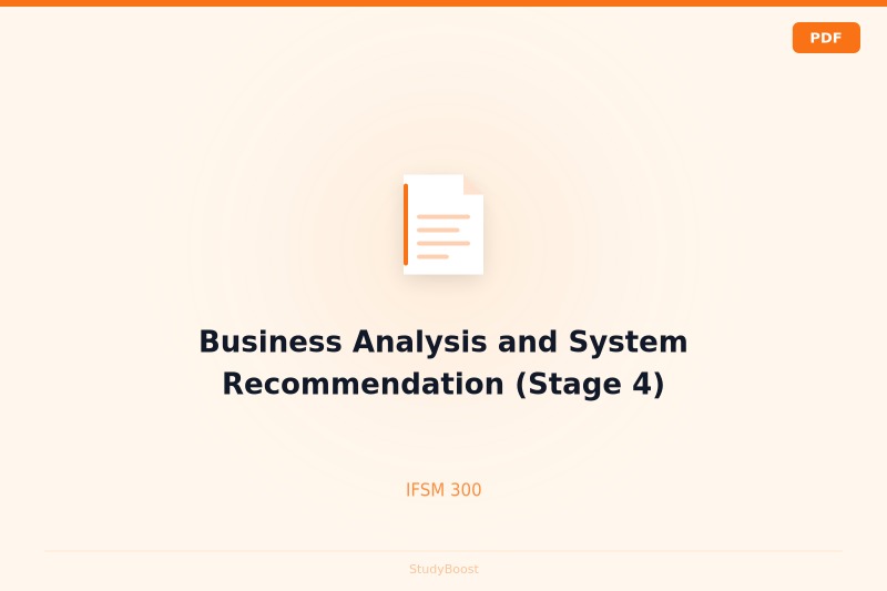 Business Analysis and System Recommendation (Stage 4)