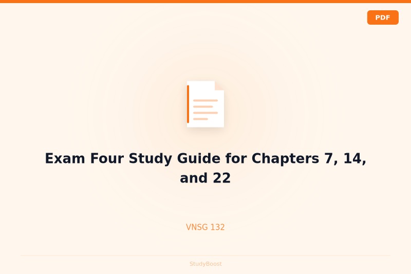 Exam Four Study Guide for Chapters 7, 14, and 22