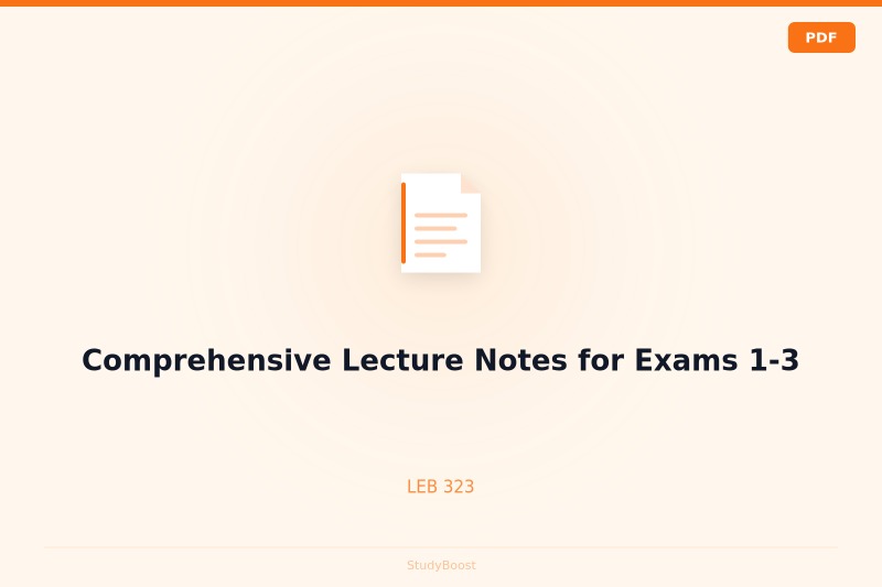 Comprehensive Lecture Notes for Exams 1-3