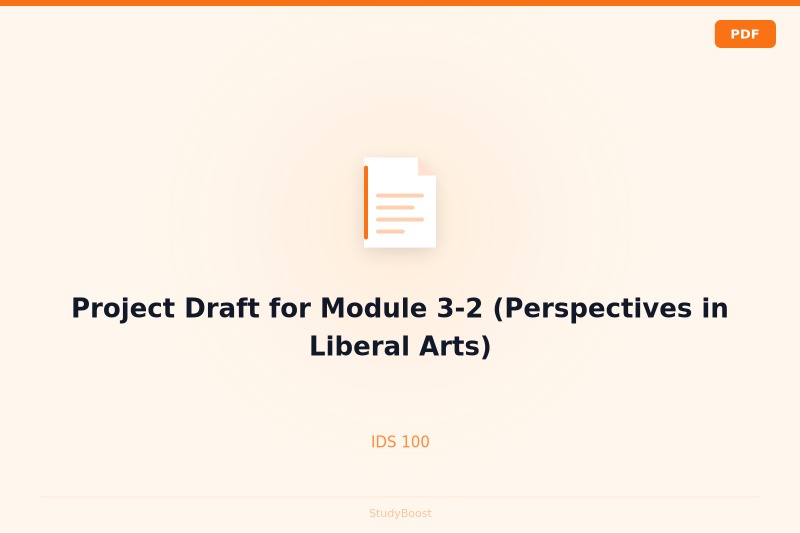 Project Draft for Module 3-2 (Perspectives in Liberal Arts)