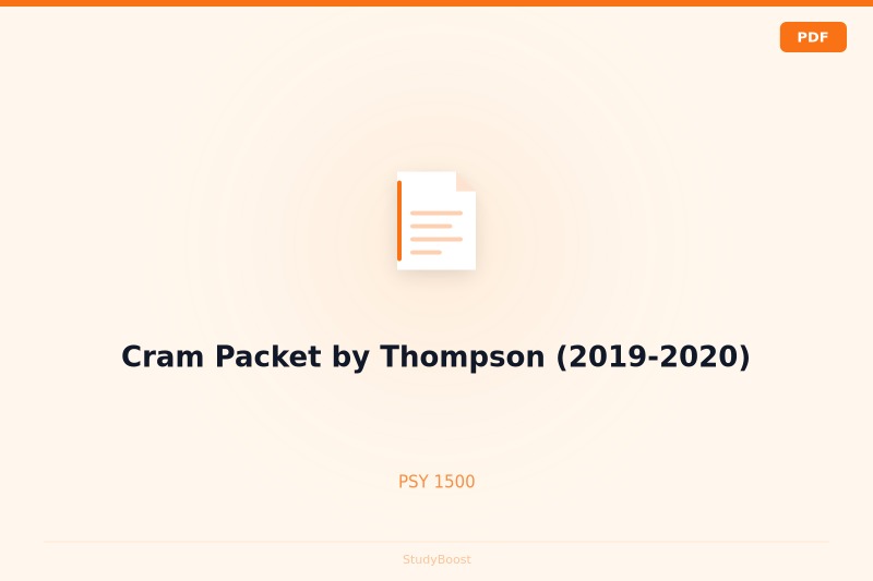 Cram Packet by Thompson (2019-2020)