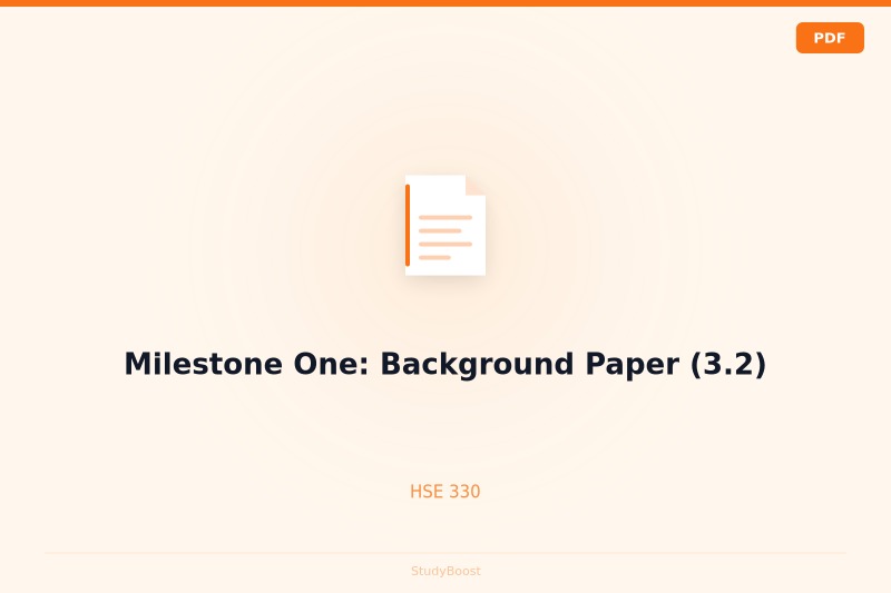 Milestone One: Background Paper (3.2)
