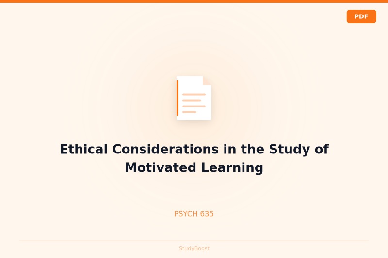 Ethical Considerations in the Study of Motivated Learning
