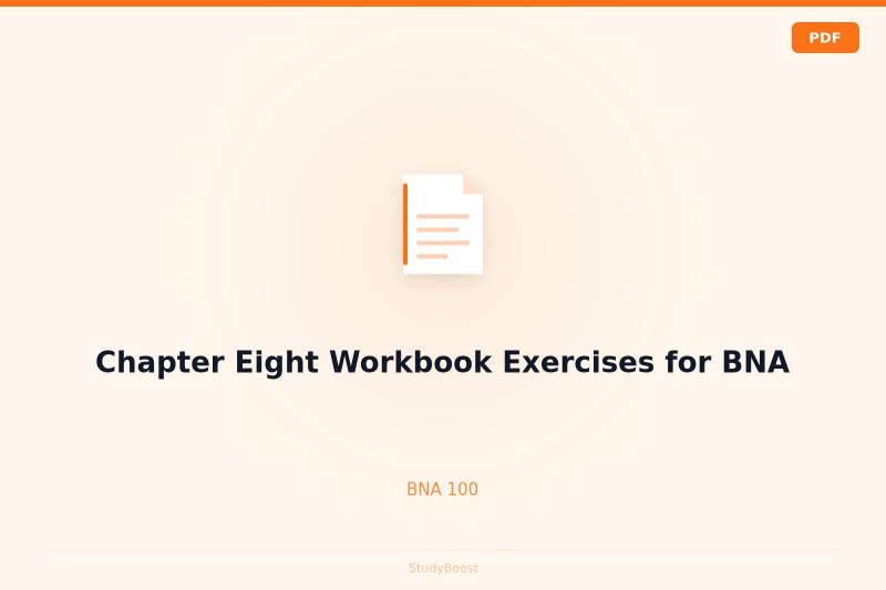 Chapter Eight Workbook Exercises for BNA