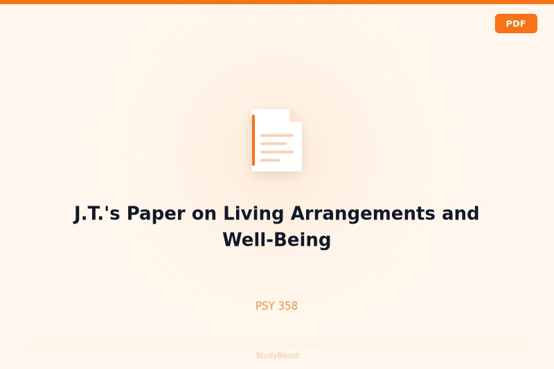 J.T.'s Paper on Living Arrangements and Well-Being