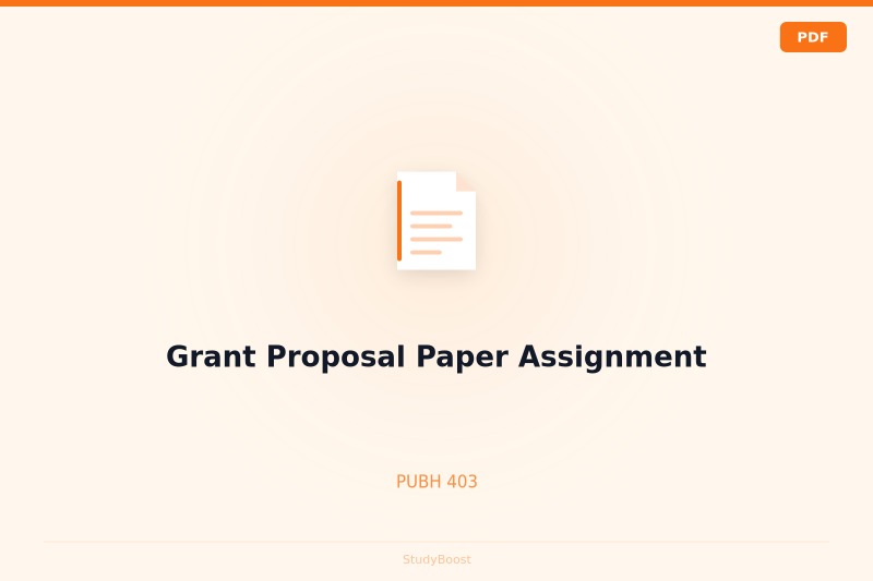 Grant Proposal Paper Assignment