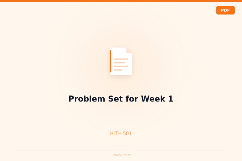 Problem Set for Week 1