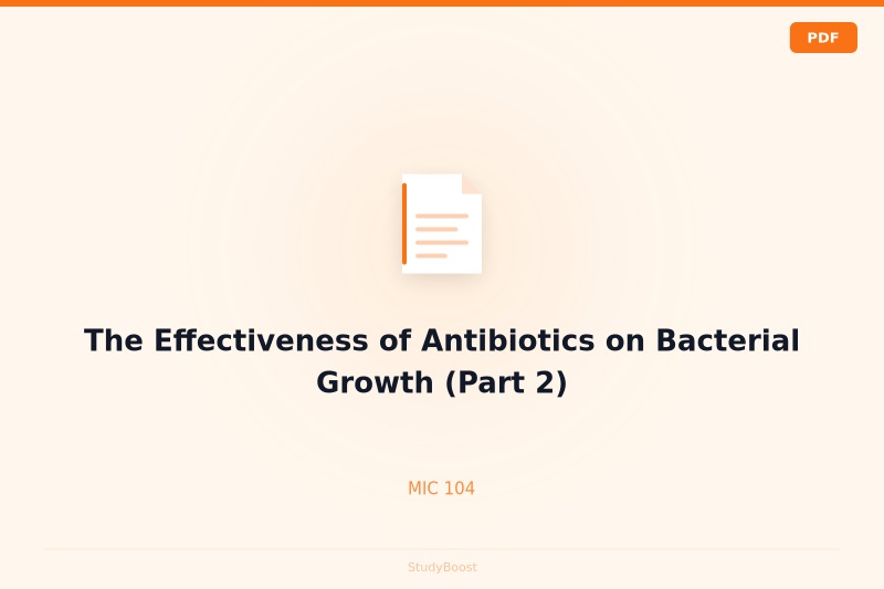 The Effectiveness of Antibiotics on Bacterial Growth (Part 2)
