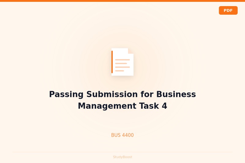 Passing Submission for Business Management Task 4