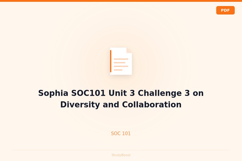 Sophia SOC101 Unit 3 Challenge 3 on Diversity and Collaboration
