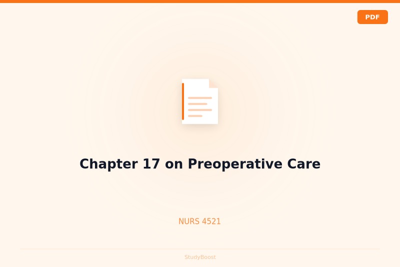 Chapter 17 on Preoperative Care