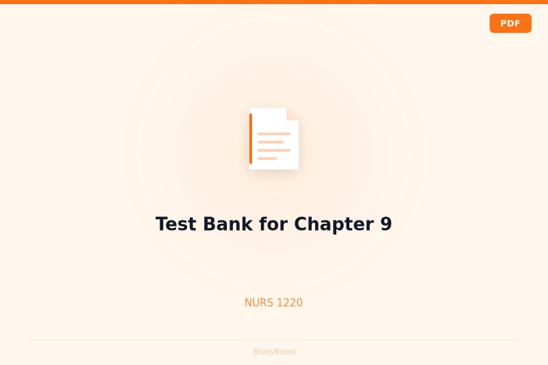 Test Bank for Chapter 9