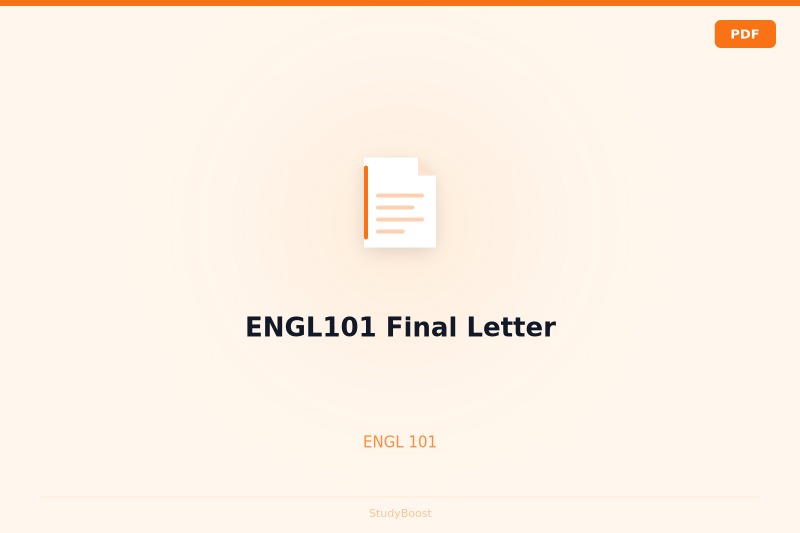 ENGL101 Final Letter