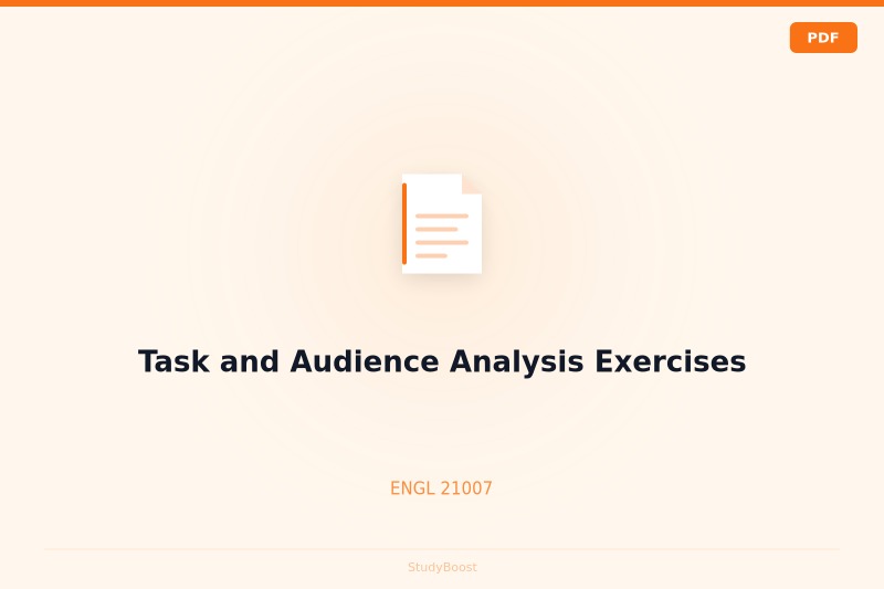 Task and Audience Analysis Exercises