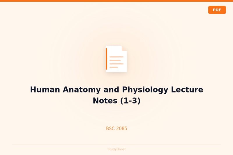Human Anatomy and Physiology Lecture Notes (1-3)