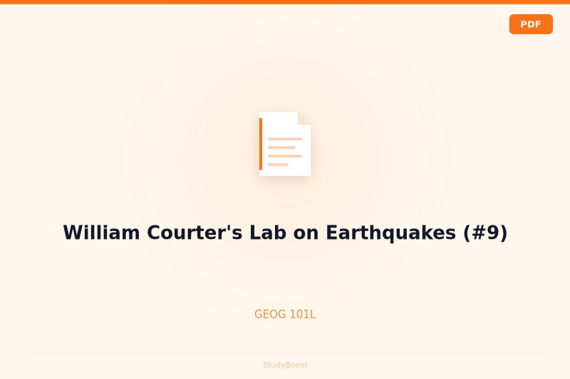 William Courter's Lab on Earthquakes (#9)