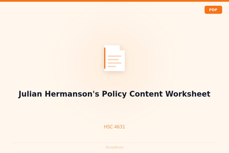 Julian Hermanson's Policy Content Worksheet