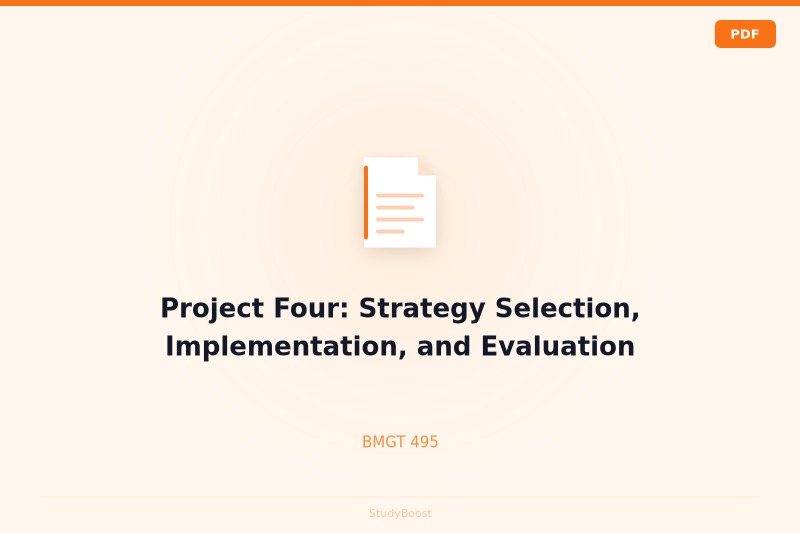 Project Four: Strategy Selection, Implementation, and Evaluation