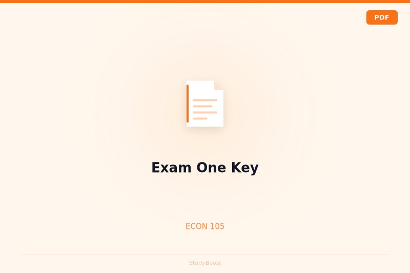 Exam One Key
