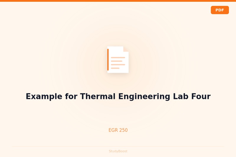 Example for Thermal Engineering Lab Four
