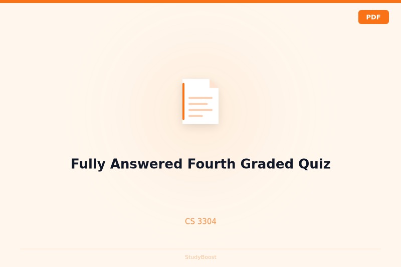 Fully Answered Fourth Graded Quiz