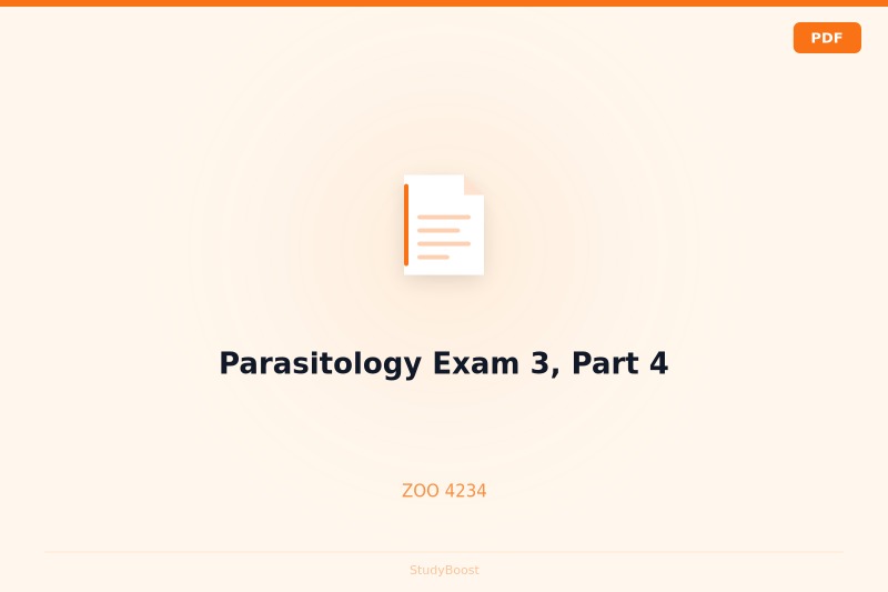 Parasitology Exam 3, Part 4