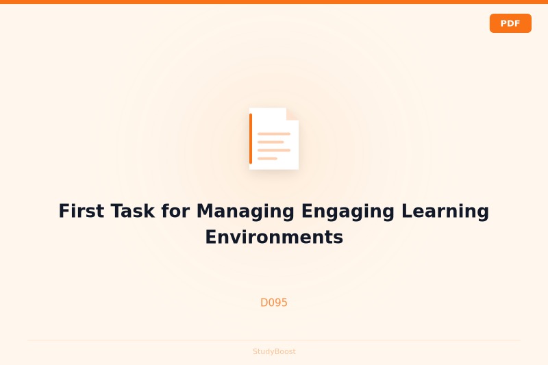 First Task for Managing Engaging Learning Environments