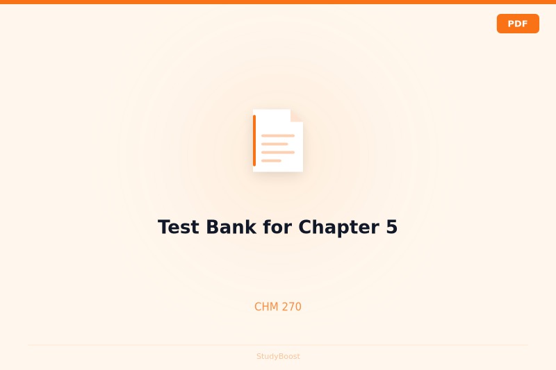 Test Bank for Chapter 5