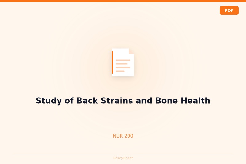 Study of Back Strains and Bone Health