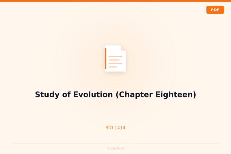 Study of Evolution (Chapter Eighteen)