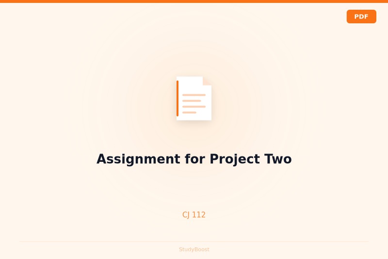 Assignment for Project Two