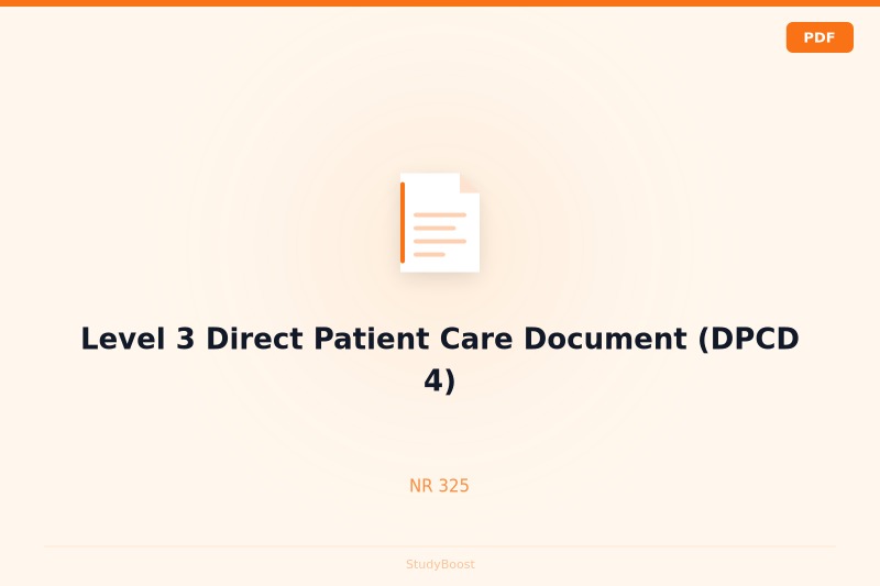 Level 3 Direct Patient Care Document (DPCD 4)