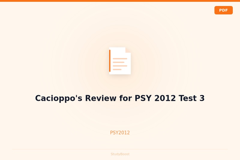 Cacioppo's Review for PSY 2012 Test 3