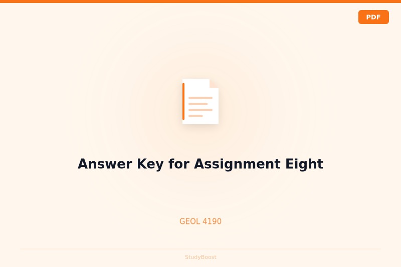 Answer Key for Assignment Eight
