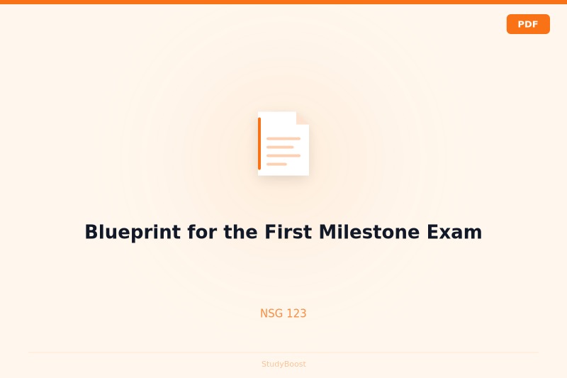 Blueprint for the First Milestone Exam