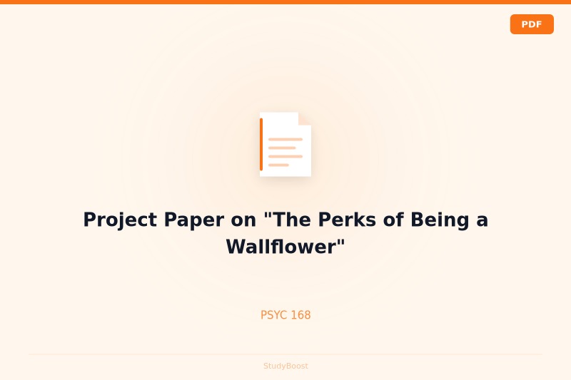 Project Paper on "The Perks of Being a Wallflower"