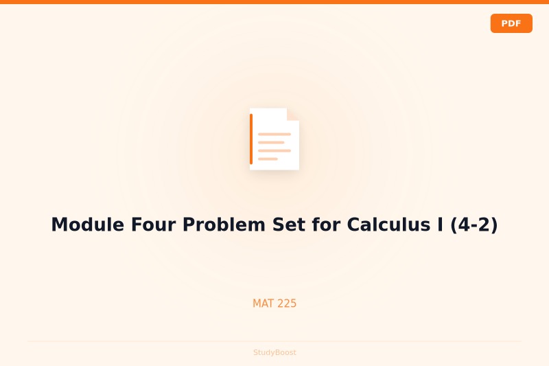Module Four Problem Set for Calculus I (4-2)