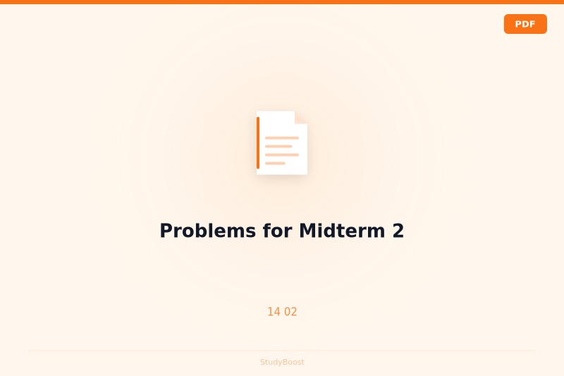 Problems for Midterm 2