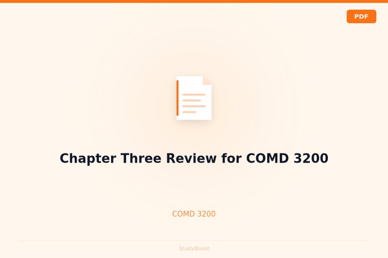Chapter Three Review for COMD 3200