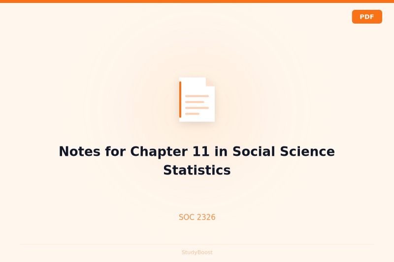 Notes for Chapter 11 in Social Science Statistics